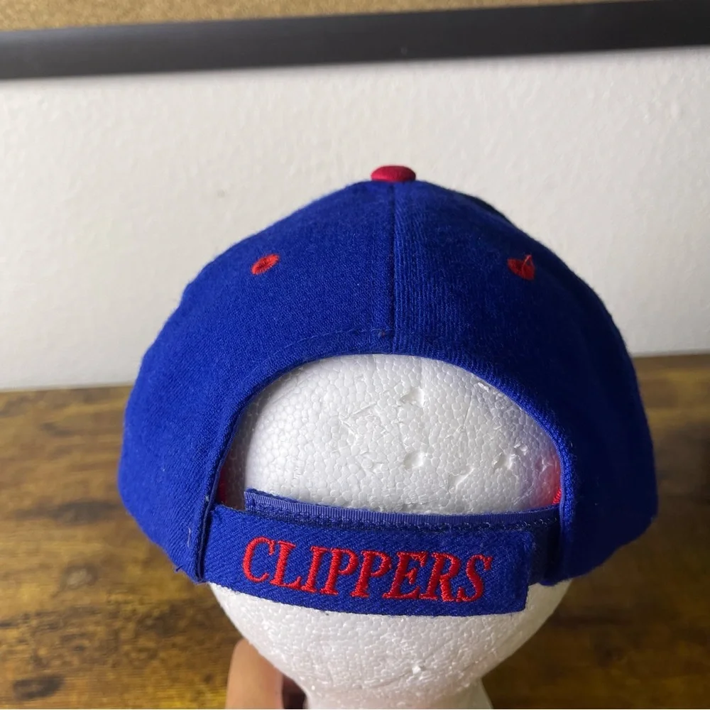 Vtg Y2K Nike Small Swoosh NBA Los Angeles Clippers Wool Hat Adult Blue Strapback